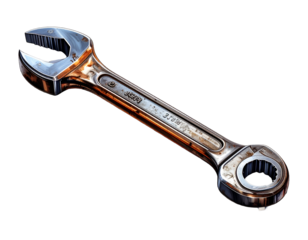 adjustable wrench isolated on white