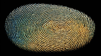 Colorful fingerprint on black background