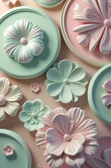 Pastel floral arrangement creating a soft spring aesthetic perfect for backgrounds and designs elements
