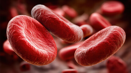 Red blood cells, erythrocytes, in vessels, microscopic image