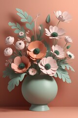 Elegant floral arrangement with paper flowers creating a calming, modern aesthetic for home decor ideas
