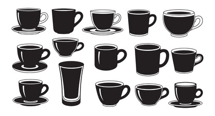 Set of Cup design silhouette vector illustration