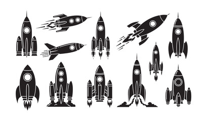 Set of Rocket Design Vector Illustration