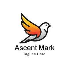bird with flying wings vector template 
