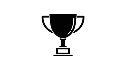 Black Silhouette of a Trophy Cup on a White Background.