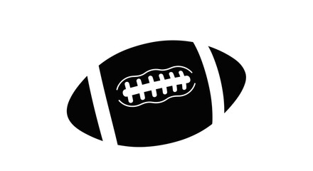 Black Football Silhouette A Simple and Bold Graphic Design.