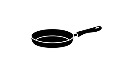 Black frying pan kitchen utensil icon isolated.