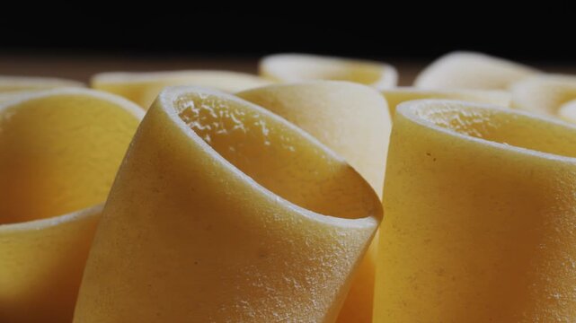 Italian pasta Paccheri, Cannelloni type of pasta in the shape of a very large tube, originating from Campania