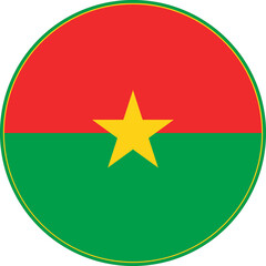 Burkina Faso Circle Flag, Burkina Faso Flag Icon