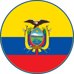 Ecuador Circle Flag, Ecuador Flag Icon