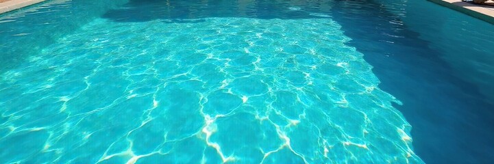 Sun-Drenched Turquoise Pool Crystal Clear Water Invites Relaxation and Escape