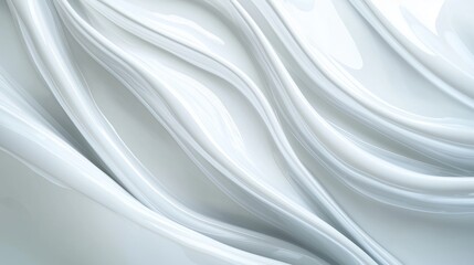 Abstract white glossy waves background
