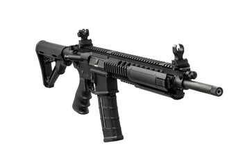 Black assault rifle, adjustable stock