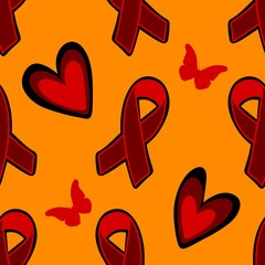 Breast cancer month seamless pink ribbon day mammogram pattern for medical accessories and medicine textiles