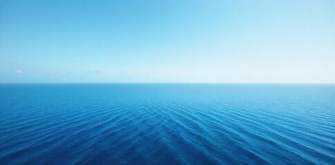 Serene Ocean Horizon Tranquil Blue Water Meets Hazy Sky ? Perfect Summer Travel and Nature Background