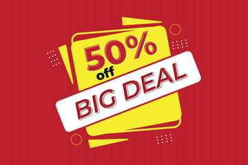50% off Big deal tag design vector