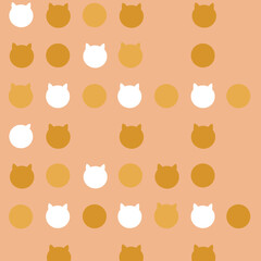 Cute Cat Head Pattern Design.