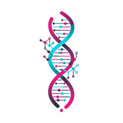 DNA Helix Illustration on Black Background.