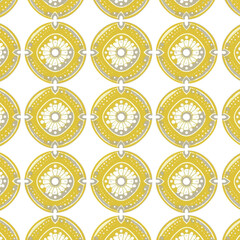 Seamless Floral Pattern in Yellow.