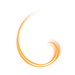 Orange Spiral Brush Stroke with Transparent Background
