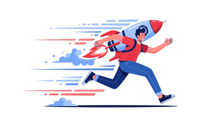 A Driven Individual Soaring Forward with Rocket Propulsion in pursuit of goals and endeavors