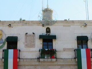 traditional mexican town decorated with flags of Mexico for the Independence day