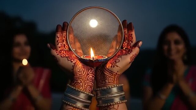 Celebrating Karwa Chauth A Woman's Devotion Under the Moon's Gaze