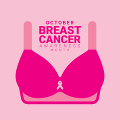 Vector of October Breast Cancer Awareness Month for social media, cover, backgrounds, banners, posters