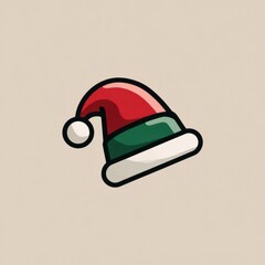 Colorful Christmas hat design with festive elements suitable for holiday-themed projects