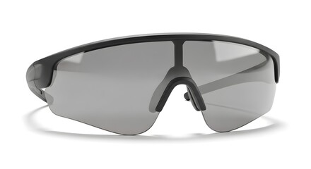 Sleek Black Performance Sports Sunglasses with Gray Lenses Isolated on White for Active Lifestyles and UV Protection