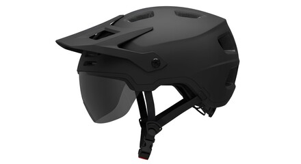 Modern Matte Black Bicycle Helmet with Integrated Visor and Protective Face Shield for Urban and Mountain Biking Safety