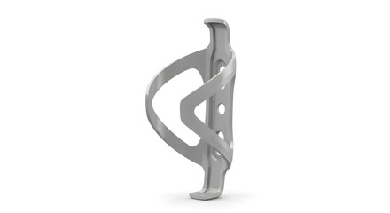 Lightweight Silver Bicycle Water Bottle Cage, Durable Aluminum Cycling Accessory with Modern Minimalist Design on White Background for Sports and O...