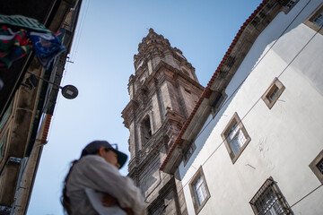 Towering Architecture and Street Life in in Porto, Portugal