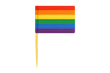 Fototapeta premium Rainbow pride flag toothpick standing for lgbtq equality