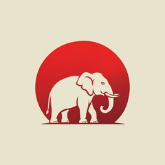 Abstract red elephant in motion, symbolizing strength, wisdom, memory, and loyalty, ideal for educational, charitable, or powerful corporate brands seeking a memorable icon.
