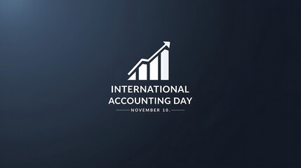 International accounting day celebration with growth chart and festive elements