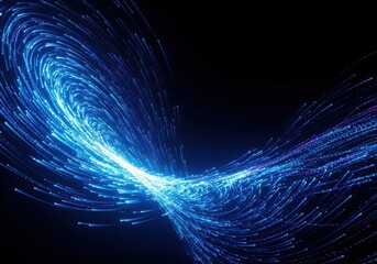 Swirling Blue And Purple Light Trails Creating Abstract Motion bright curve