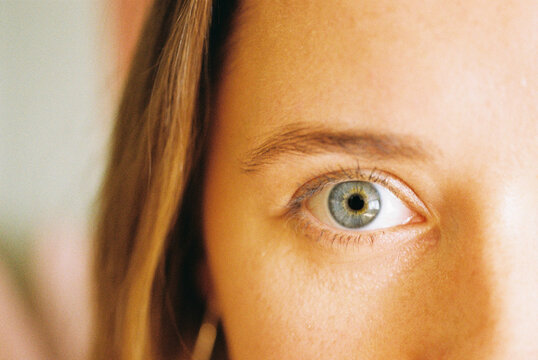Close-Up of a Blue Eye with Natural Light
