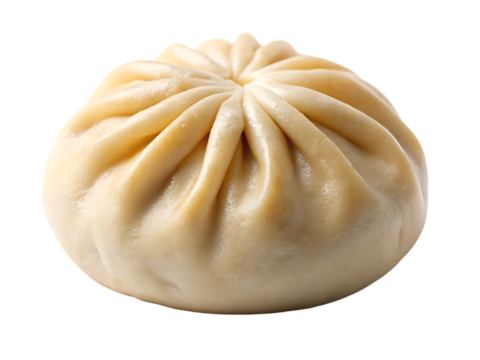 chinese steamed bun bao bun baozi isolated on white or transparent background, cutout, PNG, generated AI