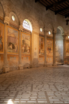 Ancient Frescoed Church Interior