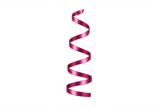 Pink serpentine ribbon spiraling for celebration concepts