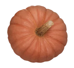 Fototapete Zu Essen Orange pumpkin isolated on transparent background. Fresh vegetable, squash. Natural graphic object. Fall, Halloween and Thanksgiving food concept. Flatlay, top view. Garden harvest, crop  © tabitazn
