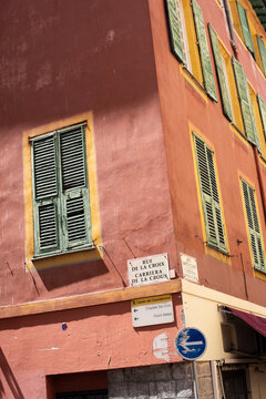 Typical colorful facade in Nice