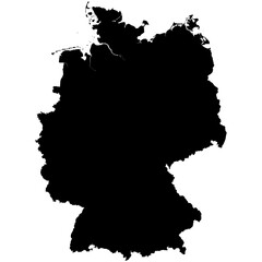Editable detailed black vector silhouette of the country of Germany.