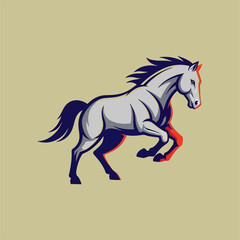 Majestic Grey Horse in Dynamic Pose