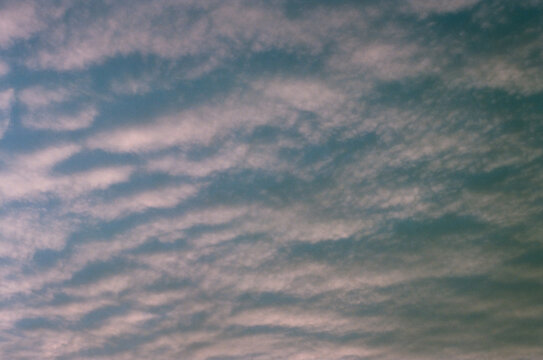 Blue Sky with white clouds on Film