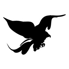 A striking black silhouette of a dove of peace is a powerful vector illustration and symbol for a nature or design logo