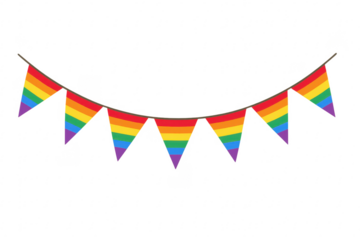 Pride rainbow flag bunting celebrating lgbtqia+ community