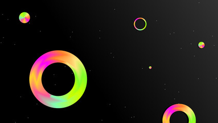 colorful concentric Rings Abstract design in vector format © KK Pixel Hub 