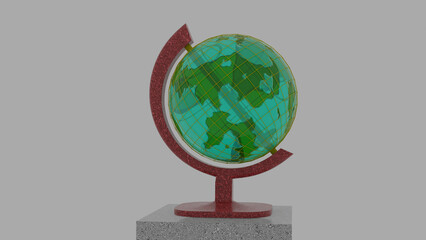 globe with green leaf